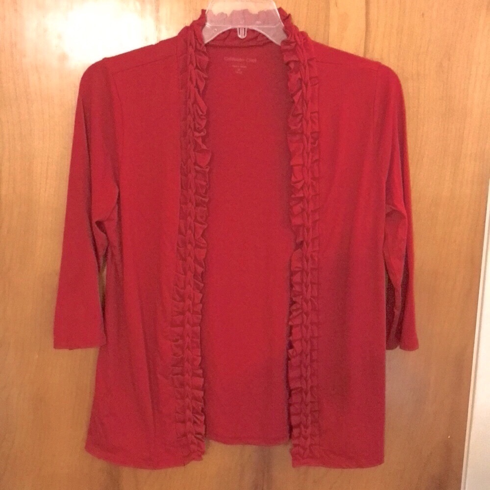 | NWOT Coldwater Creek Red Cardigan - Braiding - M